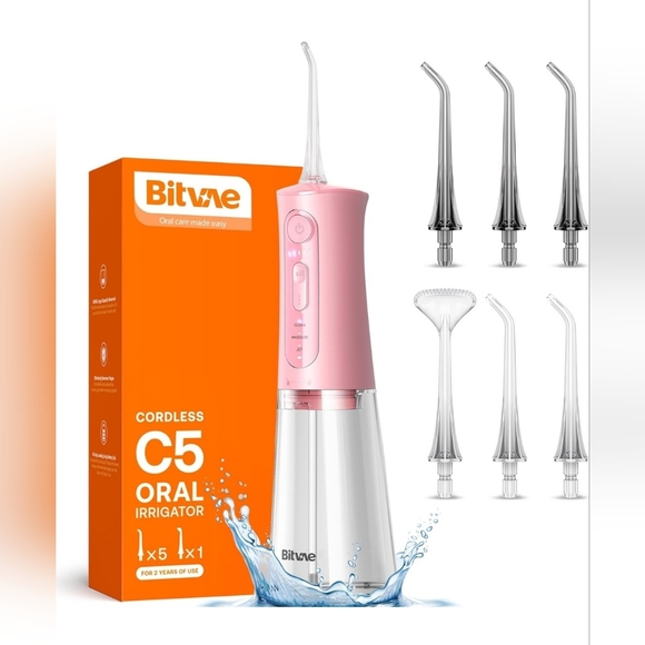 🆕️CORDLESS C5 WATER FLOSSER IN QUARTZ PINK W 2YR.WARRENTY 💗 - Picture 1 of 14